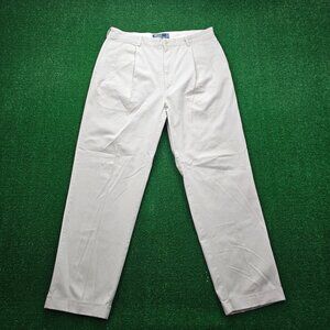 Polo Ralph Lauren Pants Mens 36x32 Beige Hammond Classic Chino Pleated Casual